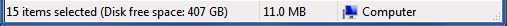 File size in status bar