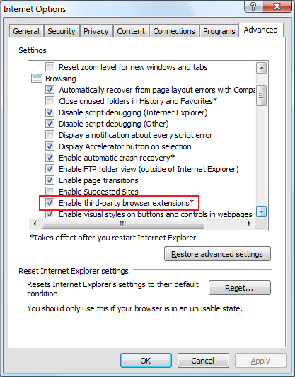 Internet Options Internet Options