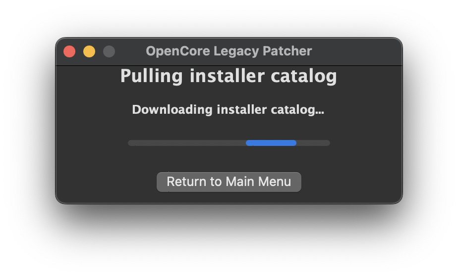 OCLP GUI Installer Download Catalog