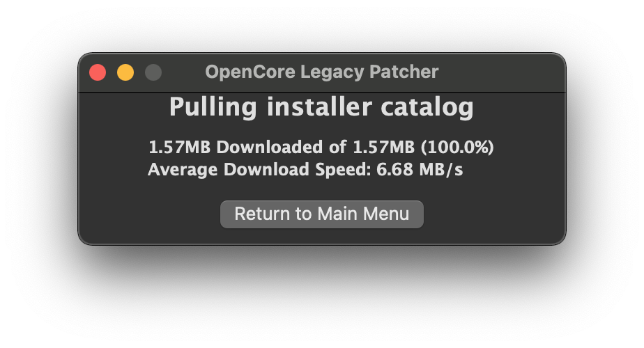 OCLP GUI Installer Download Catalog