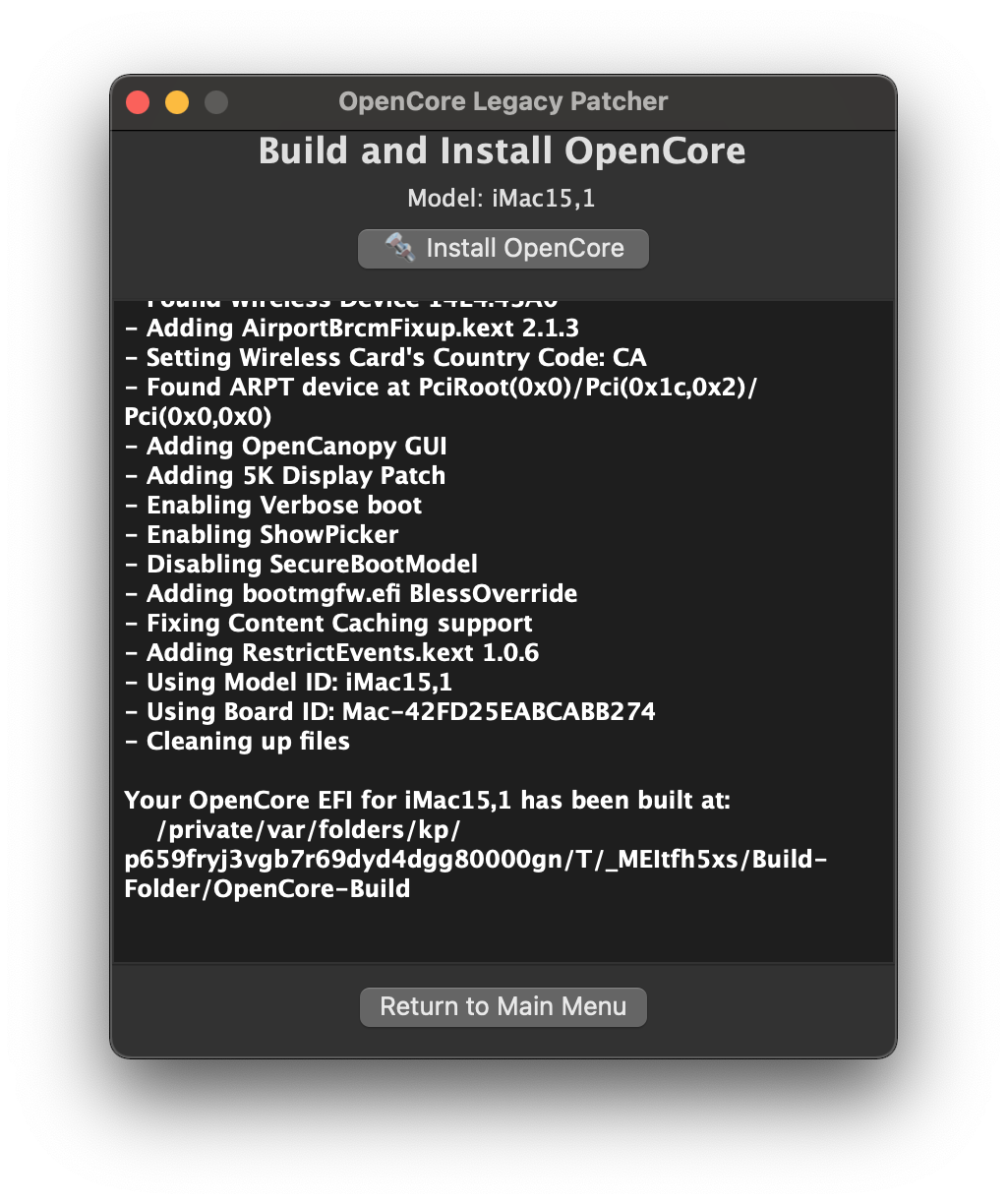 OCLP GUI Build Finished