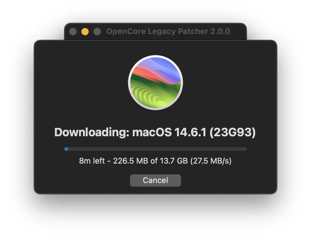 OCLP GUI Installer Download Progress