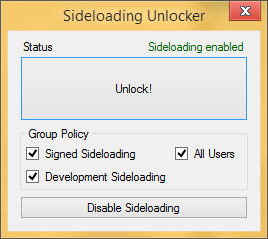 Sideloading Unlocker Preview